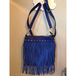 Isabelle Handbags Fringe Blue Handbag